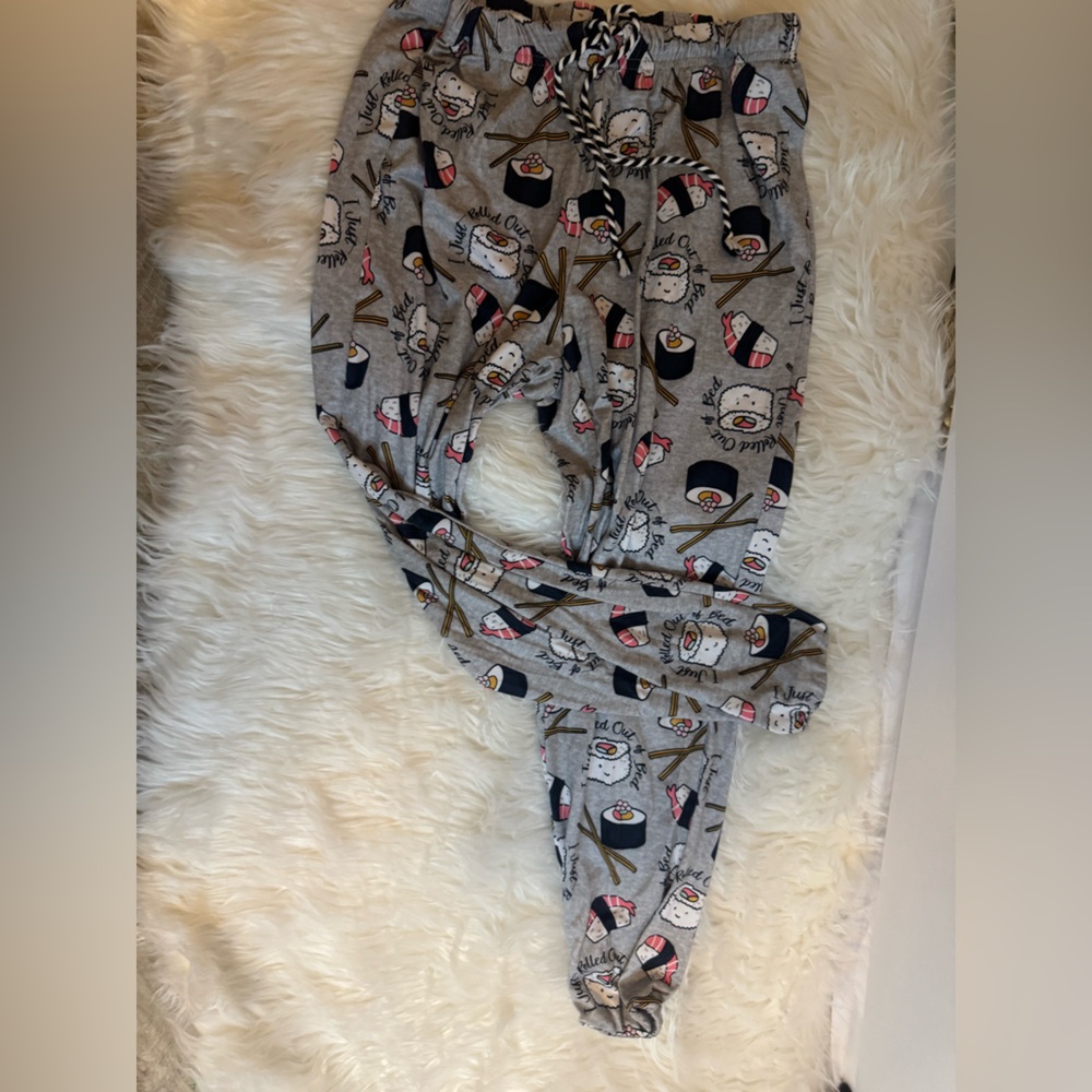 Briefly Stated size SMALL sushi themed lounge pants